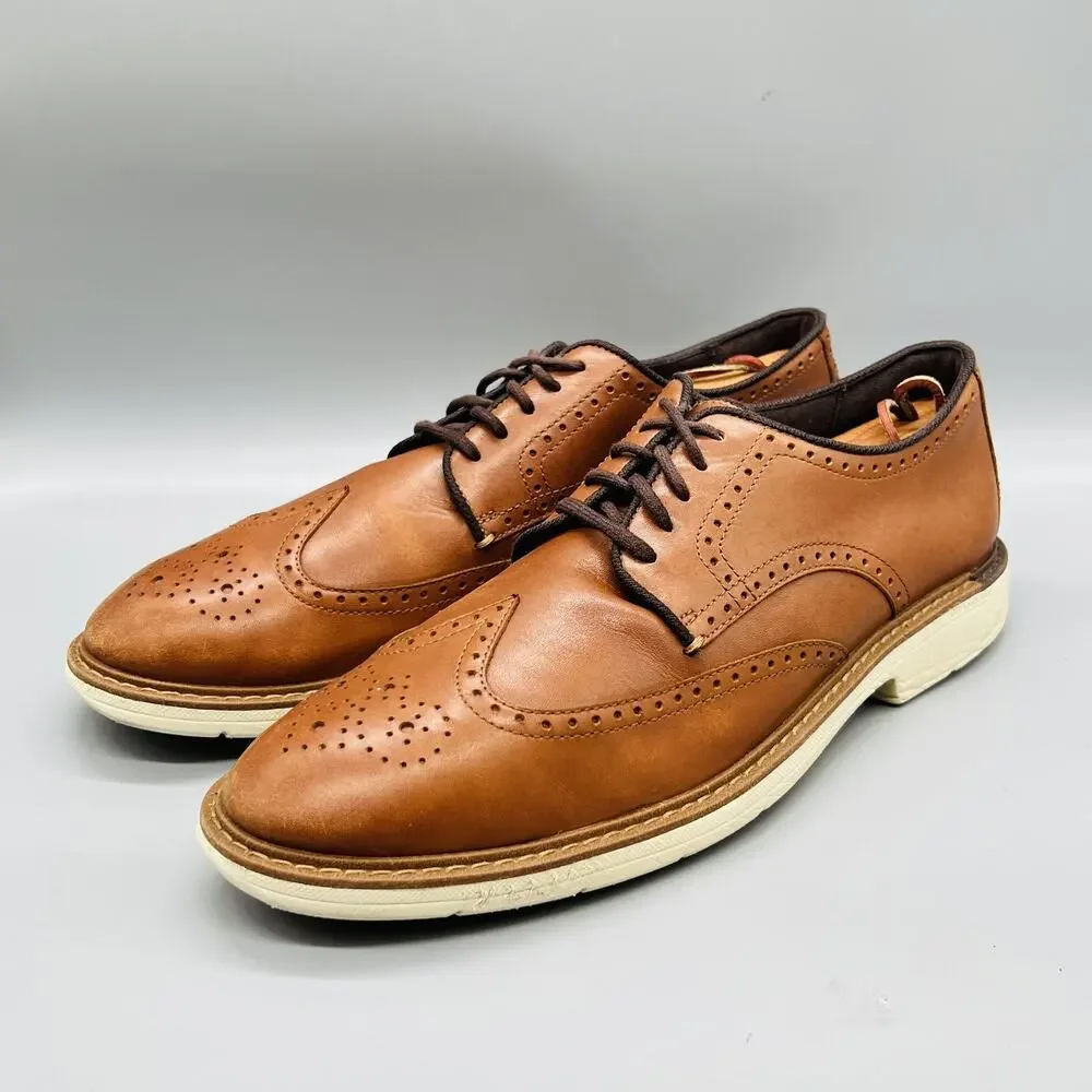 Cole Haan Shoes Mens 12 Brown Leather Grandseries Wingtip Oxford Dress Brogue